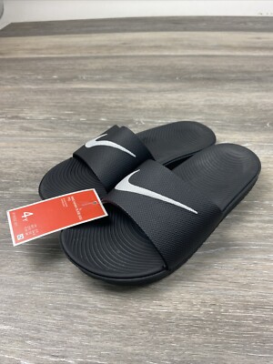 Nike Youth Boy's Kawa Slide Sandals Black/White #819352-001 Size:4Y
