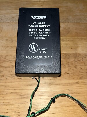 Valcom VP-624B Linear Power Supply 24 VDC @ 0.6 Amps Direct Plug-In Telephone