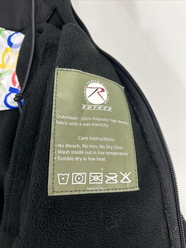 Rothco XL Tactical Jacket 9746 Black Full Zip Hooded Pockets Polyester