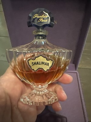 Vintage Guerlain Shalimar Perfume Bottle With Baccarat Crystal Stopper
