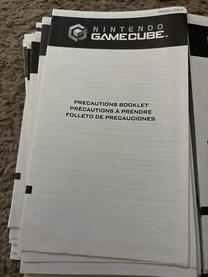 5 Nintendo Gamecube Health Safety Precautions Booklet Inserts LOT of 5 TOTAL
