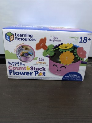 Learning Resources Poppy the Count & Stack Flower Pot - 15 Pieces, Ages 18+