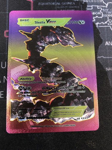 Steelix Vmax Rare Rainbow Fan Art Pokemon Card | eBay