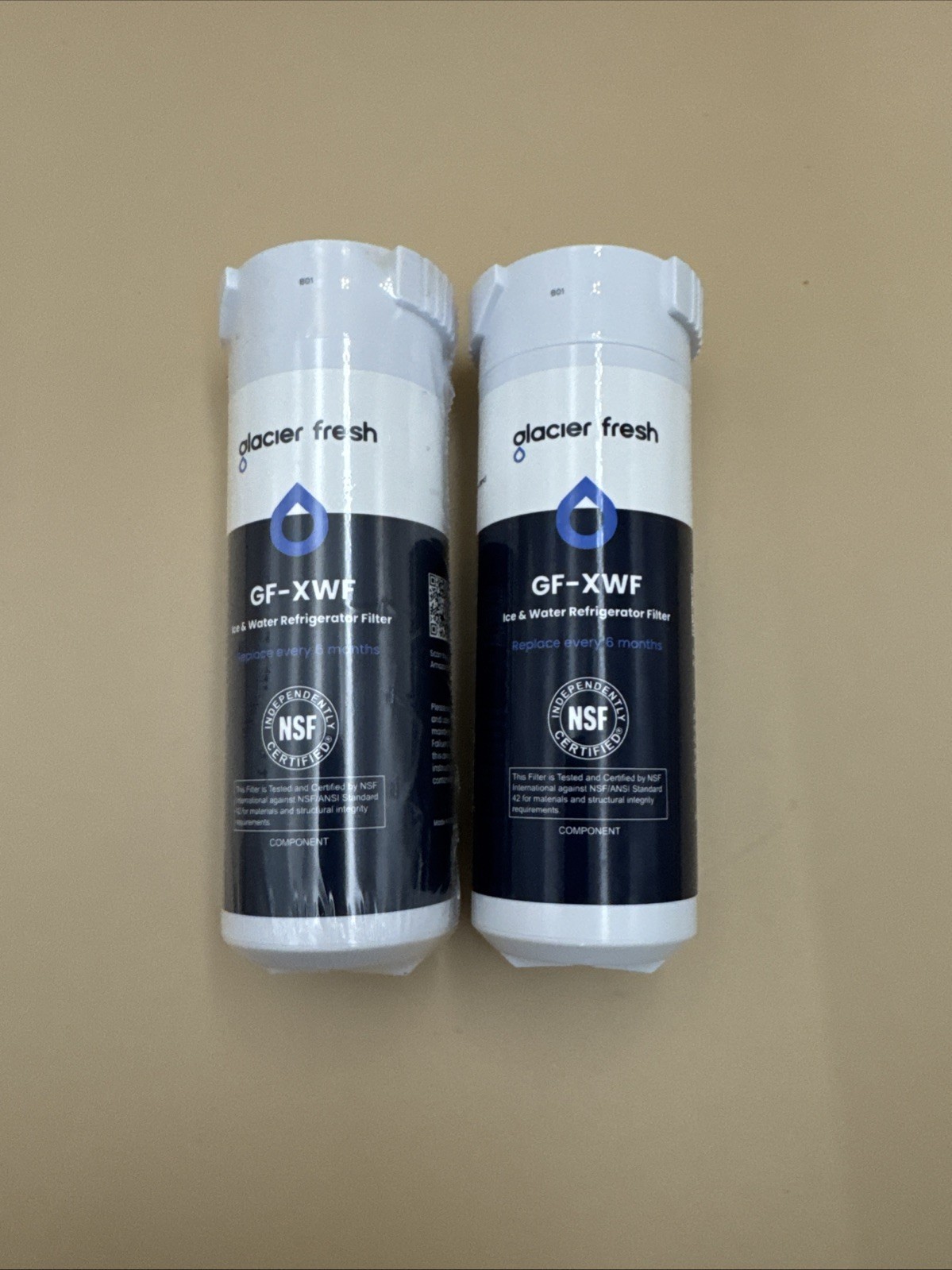 2 Pack GLACIER FRESH GF-XWF Refrigerator Water Filter Replacement for GE XWF New