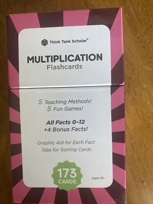 Think Tank Scholar 173 Multiplication Flash Cards Full Set, Games & Chart...
