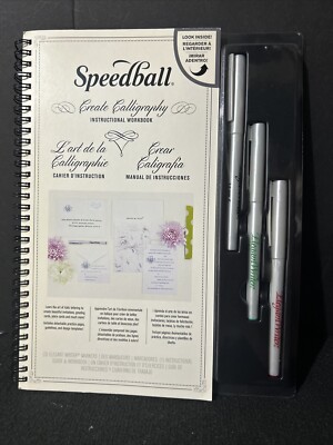 Speedball Create Calligraphy Instructional Workbook W. Markers Beginner Set