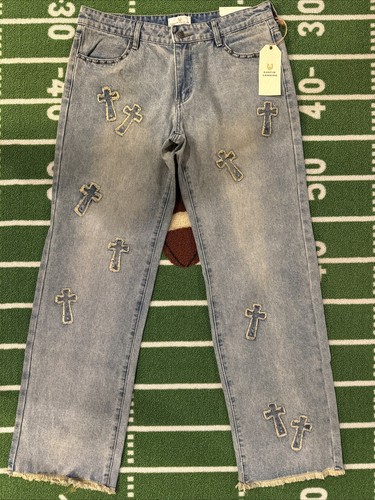 Austin Landing Denim Cross Mid Rise Straight Leg Jeans