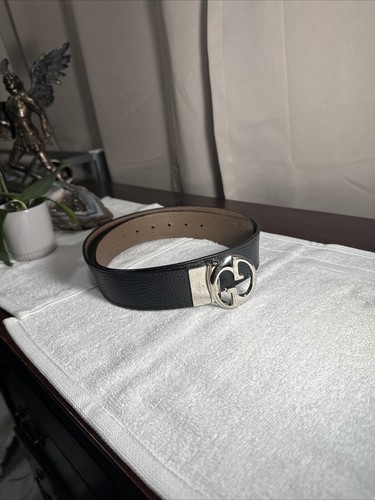 Gucci Italy Black Leather Dress Belt Size 100/40 CAO2N