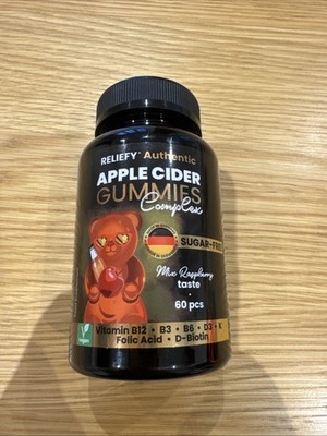 Reliefy Apple Cider Complex 60 Gummies Raspberry Flavour New Date 07/26