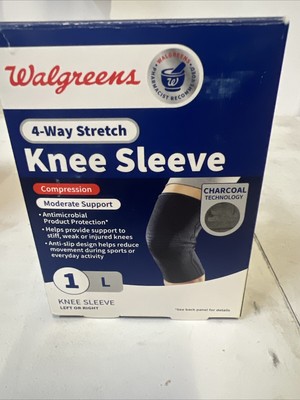 Walgreens Knee Sleeve With Four-Way Stretch ~Moderate Compression ~Size: Large