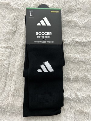 Adidas Metro Sock Size LG Black Arch And Ankle Compression NEW