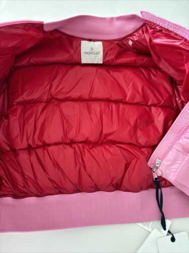 Pre-owned Moncler Merlat Puffer Bomber Jacket Pink Size 2