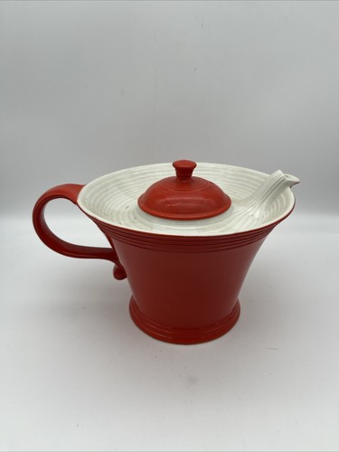 Hall China Co. Original Red Melody Teapot w/Lid 1933-1953 USA @@@@@@@@@@@@@@@@@@
