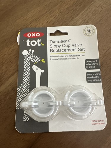 2-Pack OXO Tot Transitions Sippy Cup Valve Replacement Set BPA + PVC Free 6+ Mos