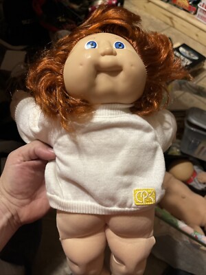 CABBAGE PATCH KIDS 1986 CORN SILK RED HAIR BLUE EYES ORANGE DRESS HONG KONG