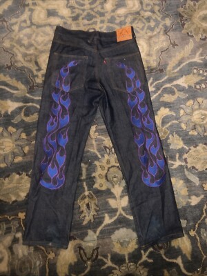 Evisu Jeans Vintage Denim - Blue Flame - Size 36 *rare* Evisu Genes 
