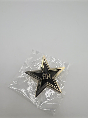 Rockstar Energy Drink Lapel Pin Gold/Black