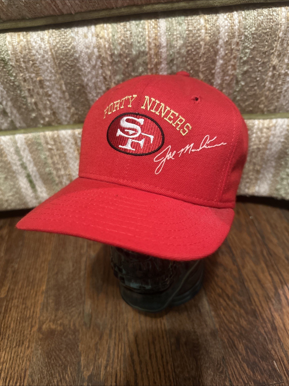 VTG San Francisco Forty Niners NFL Pro Line Red Baseball Hat Cap JOE MONTANA 