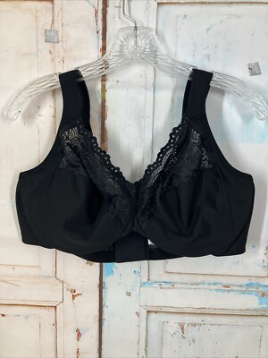 Glamorise 1240 Underwire Unlined Elegance Full Coverage Bra US Size 42D NWT