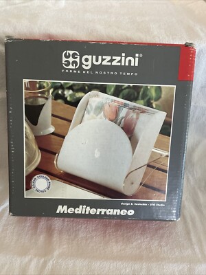 Guzzini Italy NEW Napkin Holder Acrylic / Lucite Desk Organizer Vintage MCM