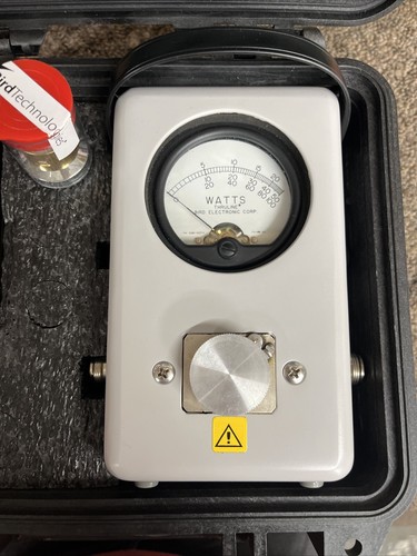 BIRD ELECTRIC CORP. THRULINE WATT METER 2080-002TA W/ Pelican 1200 Case WORKING!