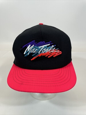 Vintage Mac Tools Foam Trucker Snapback Hat Neon Pink Brim. Mad In USA