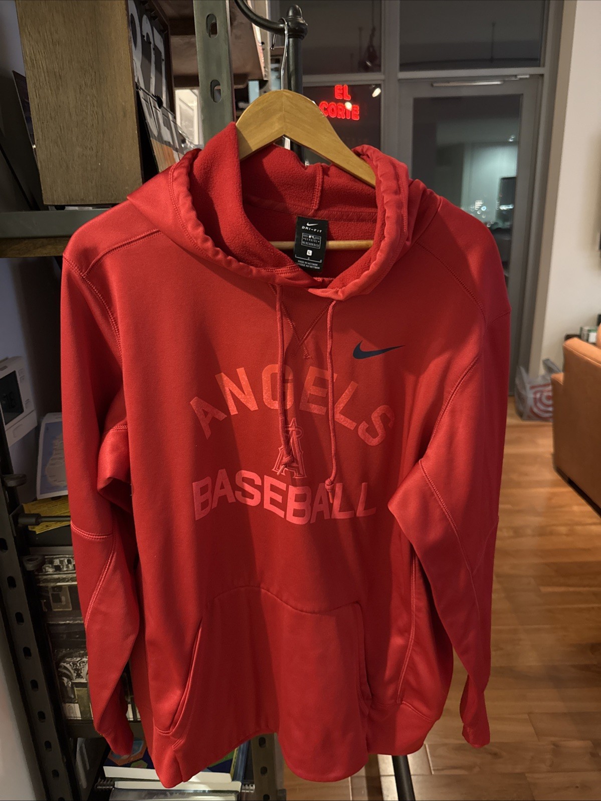 Nike Dri-fit Los Angeles Angels Hooded Sweatshirt Size Large -Genuine Collection