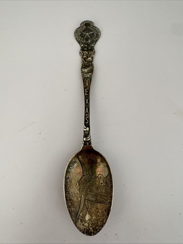 Pride of Houston Texas Sterling Silver Longhorn Souvenir Spoon Shepard Mfg Co