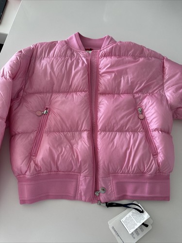 Pre-owned Moncler Merlat Puffer Bomber Jacket Pink Size 2