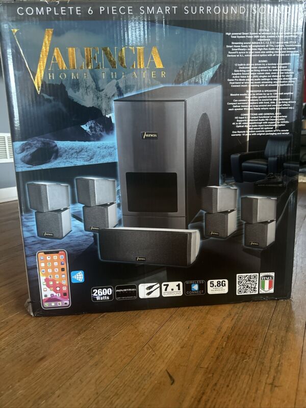 Valencia Home Theater Complete 6 Piece Smart Surround Sound 
