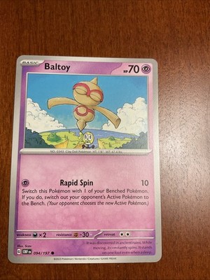 Baltoy 094/197 Obsidian Flames Regular Pokemon TCG Card