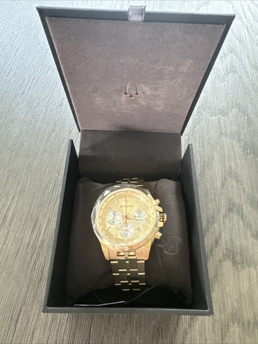 Pre-owned Bulova 97b217 Classic Chronograph Stainless Steel Quartz Men's Watch