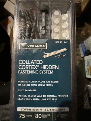 Collated Cortex Hidden Fastening System for Veranda Trim   2 3/4In White