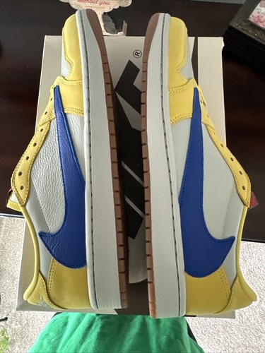 Pre-owned Nike Air Jordan 1 Low Women's Og Sp Travis Scott Canary Dz4137-700 In Yellow