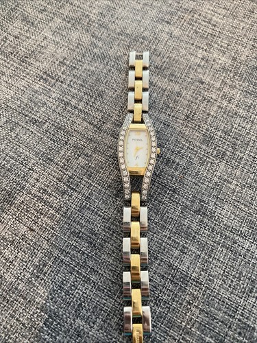 FOSSIL Two Tone Rhinestone ES-9361 Watch New Battery | eBay