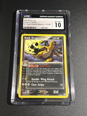 pokemon Dark Dragonite 15/109 Cgc 10 Gem Mint Ex Team Rocket Returns Eng Rare