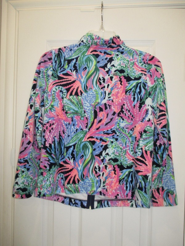 Lilly Pulitzer XL 12-14 Jayla Jacket Velour Zip Up Girls Extra Large