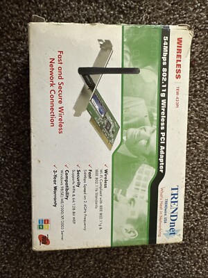 TRENDNET Wireless PCI Card 54Mbps 802.11g/2.4GHz Model TEW-423PI