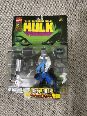 Incredible Grey Hulk Mr. Joe Fixit Battle Damaged Toybiz 1997 BOX TRASHED