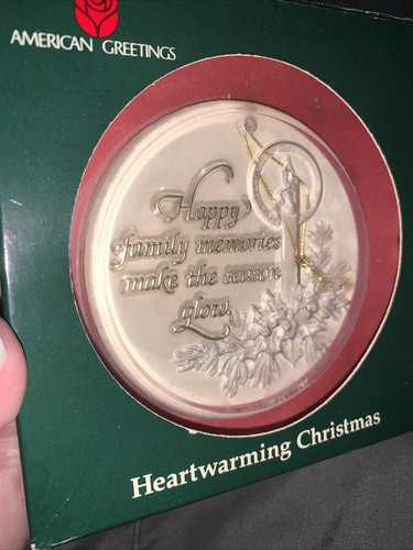 Vintage American Greetings “Happy Family Memories Make The Season Glow” Ornament