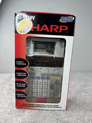 Sharp EL-1750V Printing Calculator 12 Digit 2 Color One Touch Change Key