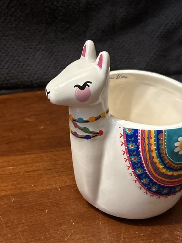 Natural Life Llama Shape LOVE YOU LOTS Blanket Colorful Ceramic Footed Mug