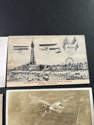 Antique Original Aviation Airplane Historical Graphic Picture Post Cards (6)