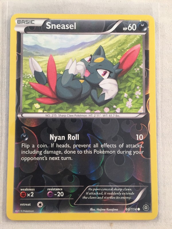 Pokemon Xy Steam Siege Sneasel 60 114 Common Reverse Holo Ebay