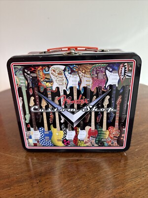 Hal Leonard Fender Stratocaster Custom Shop Metal Lunchbox- Aquarius Guitars Tin