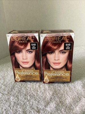 x2 L'Oreal Paris Superior Preference Hair Color 6AB Chic Auburn Brown Permanent
