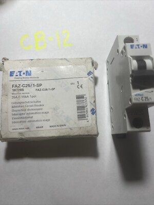 EATON FAZ-C25/1-SP, 25Amp, Din Mount Circuit Breaker, 167265