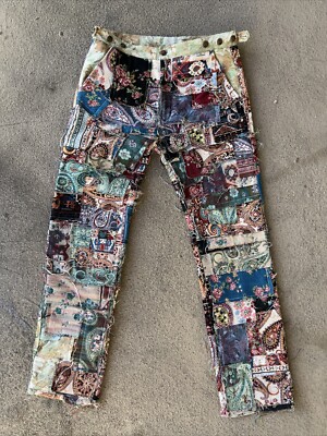 MNML Sz 34 Patchwork Tapestry Pants