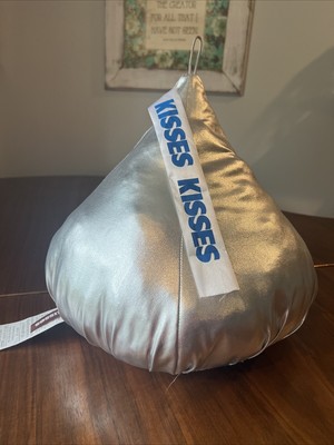 Hershey's Chocolate Company Large Silver Hershey Kiss Plush Pillow 13'' LNC!