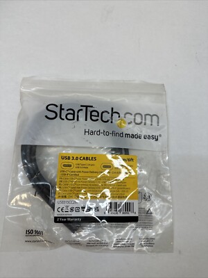 New StarTech USB315CC2M Black USB-C Cable with Power Delivery USB 3.0